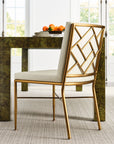 Fretwork Dining Chair, Leather Upholstery