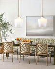 Fretwork Dining Chair, Leather Upholstery