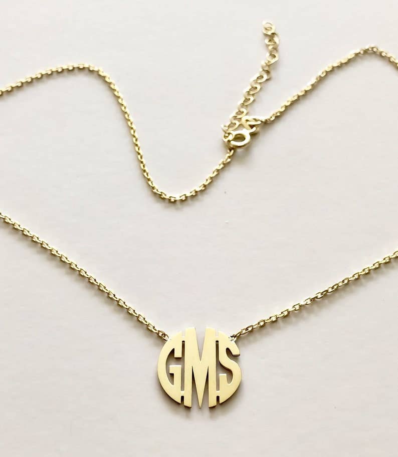 Monogram Necklace: Gold / 16&quot;