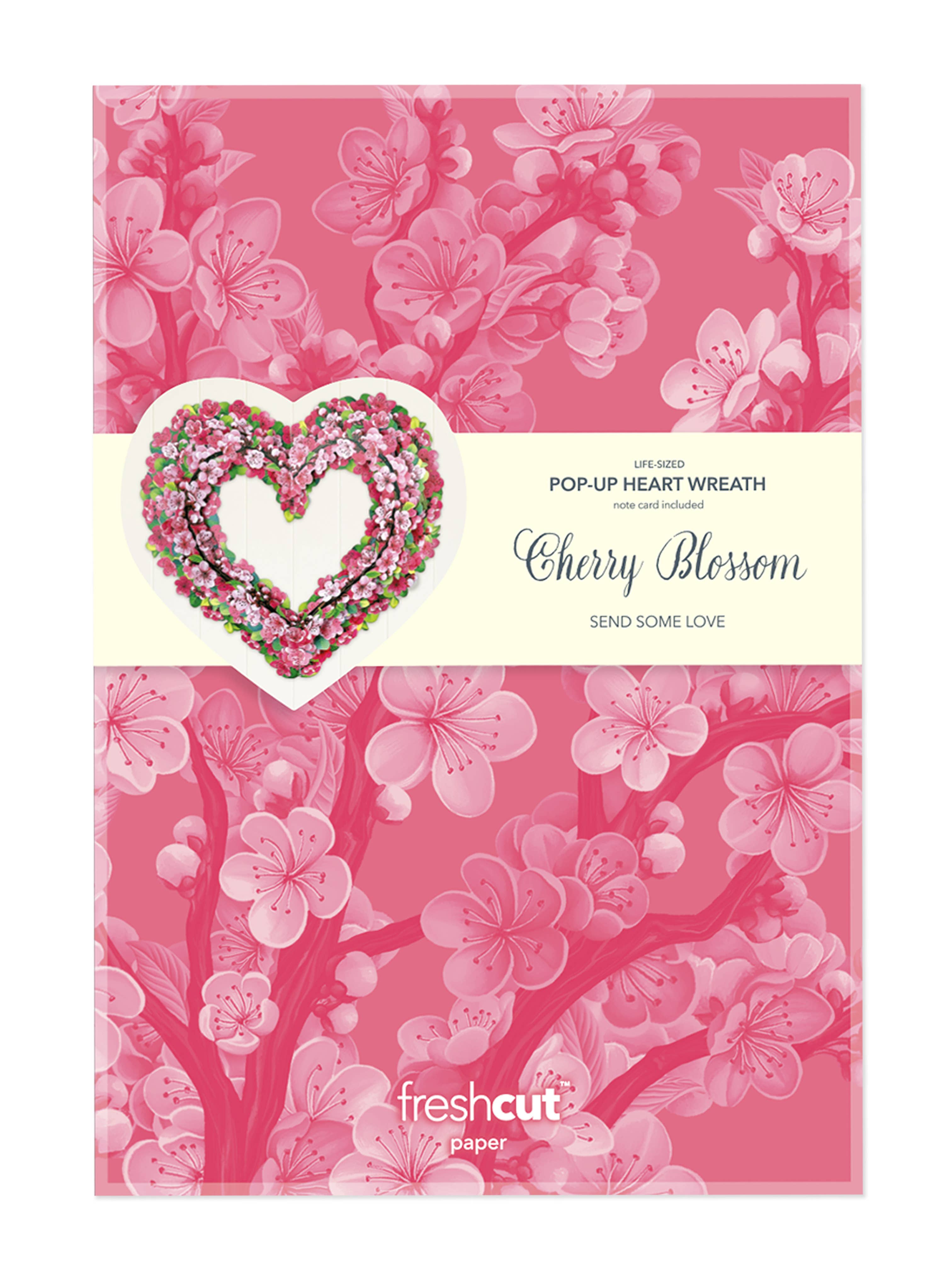 Cherry Blossom Wreath Pop-up Greeting Card