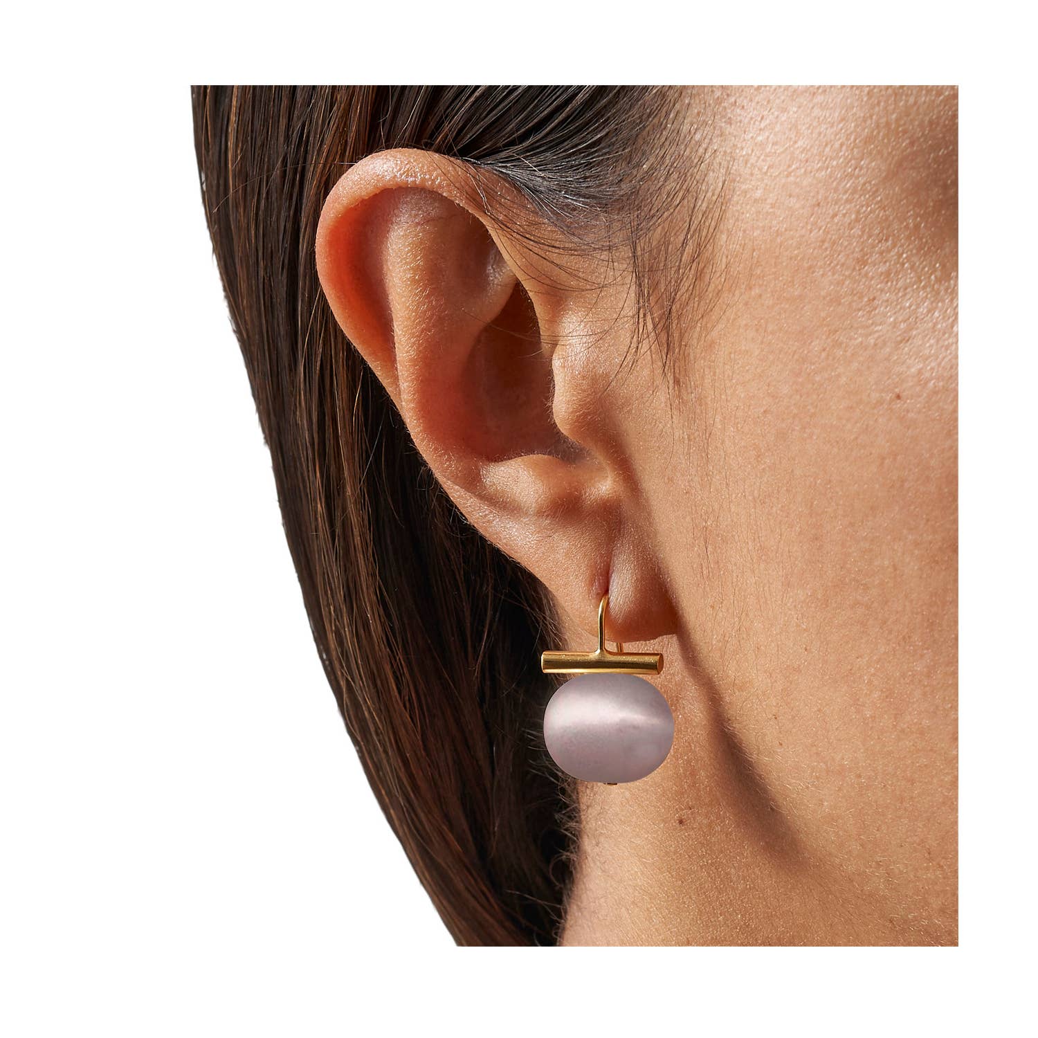 Classic Forever Fave Pebble Pearls Earrings~ Medium: Grey