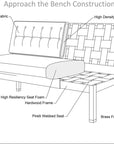 Banquette Bench in Hedge Green - 2 sizes available