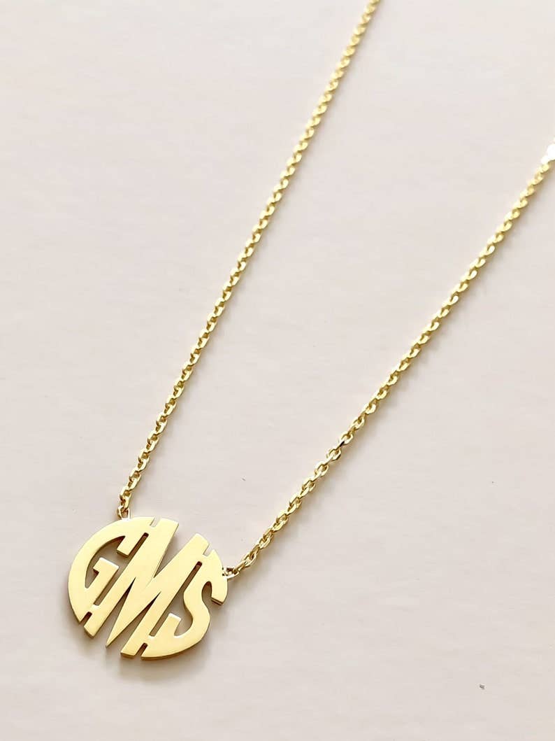 Monogram Necklace: Gold / 16&quot;