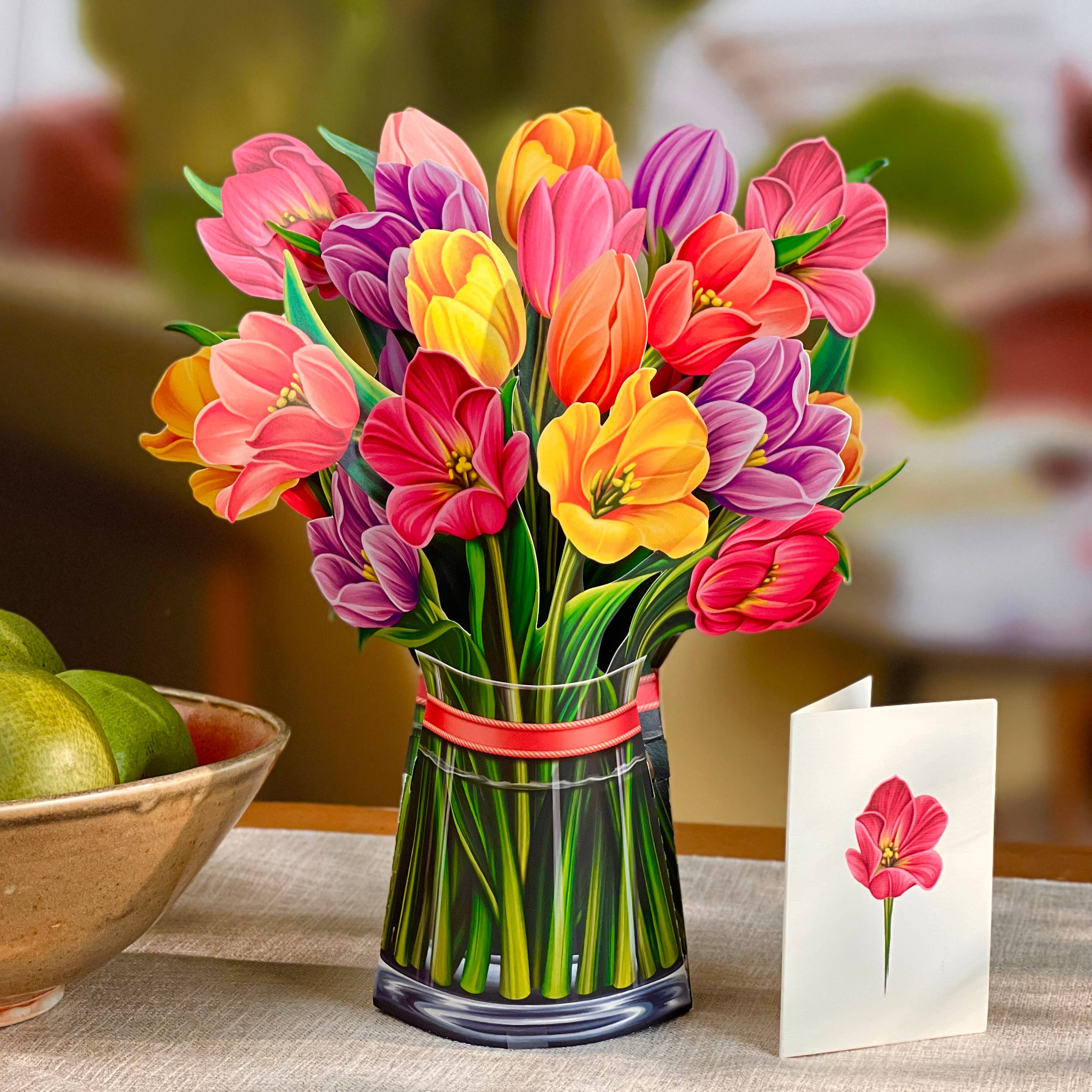 Festive Tulips Pop Up Greeting Card