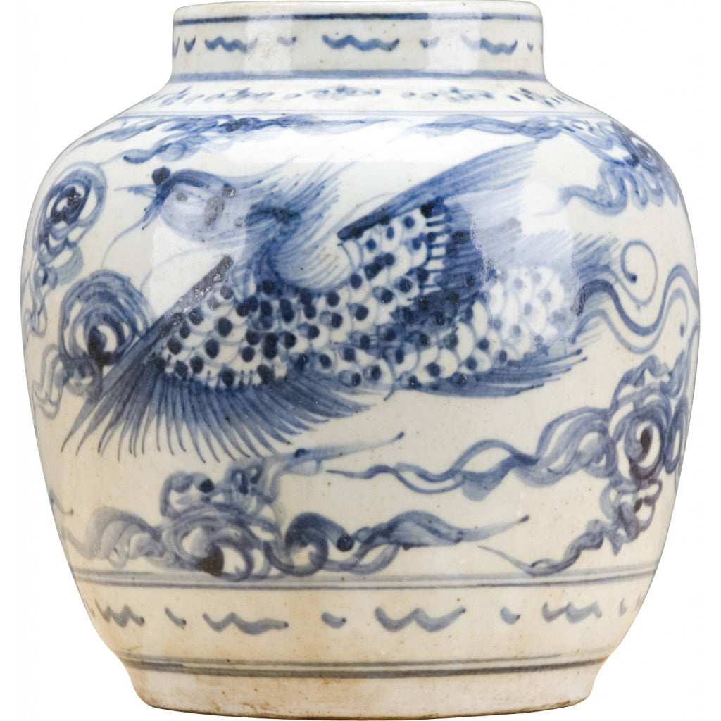 Porcelain Blue and White ChinoiserieJar