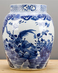 BLUE AND WHITE DOUBLE LAYERED BIG MOUTH  URN, Chinoiserie