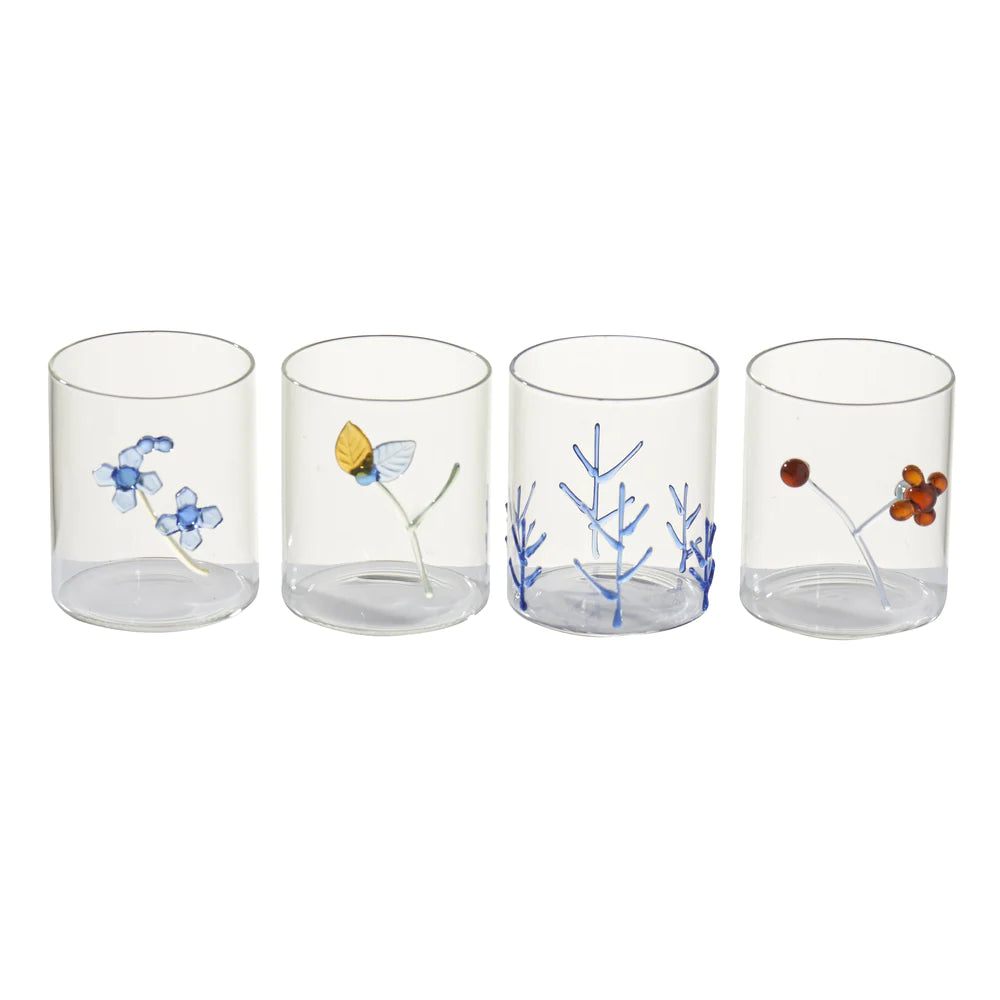 Flowers Cocktail Glasses, set/4