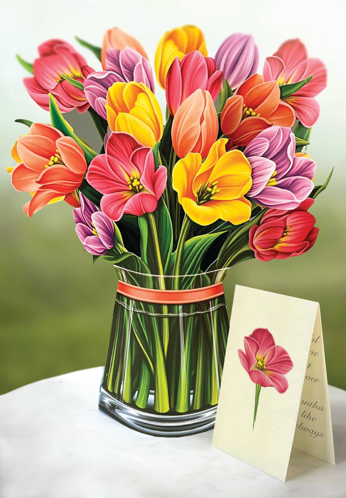 Festive Tulips Pop Up Greeting Card