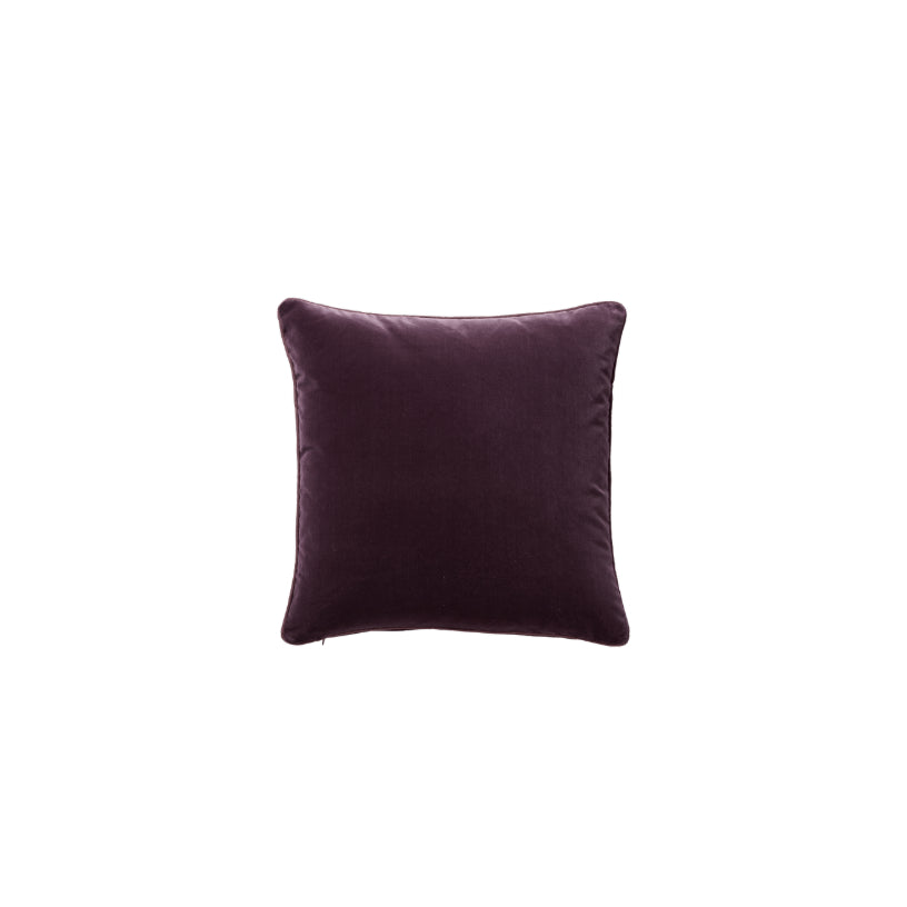 Aubergine Velvet Pillow with Down Insert 20&quot; X 20&quot;