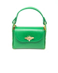 Italian Leather Handbag With Bee Clasp, 5 Colors Available
