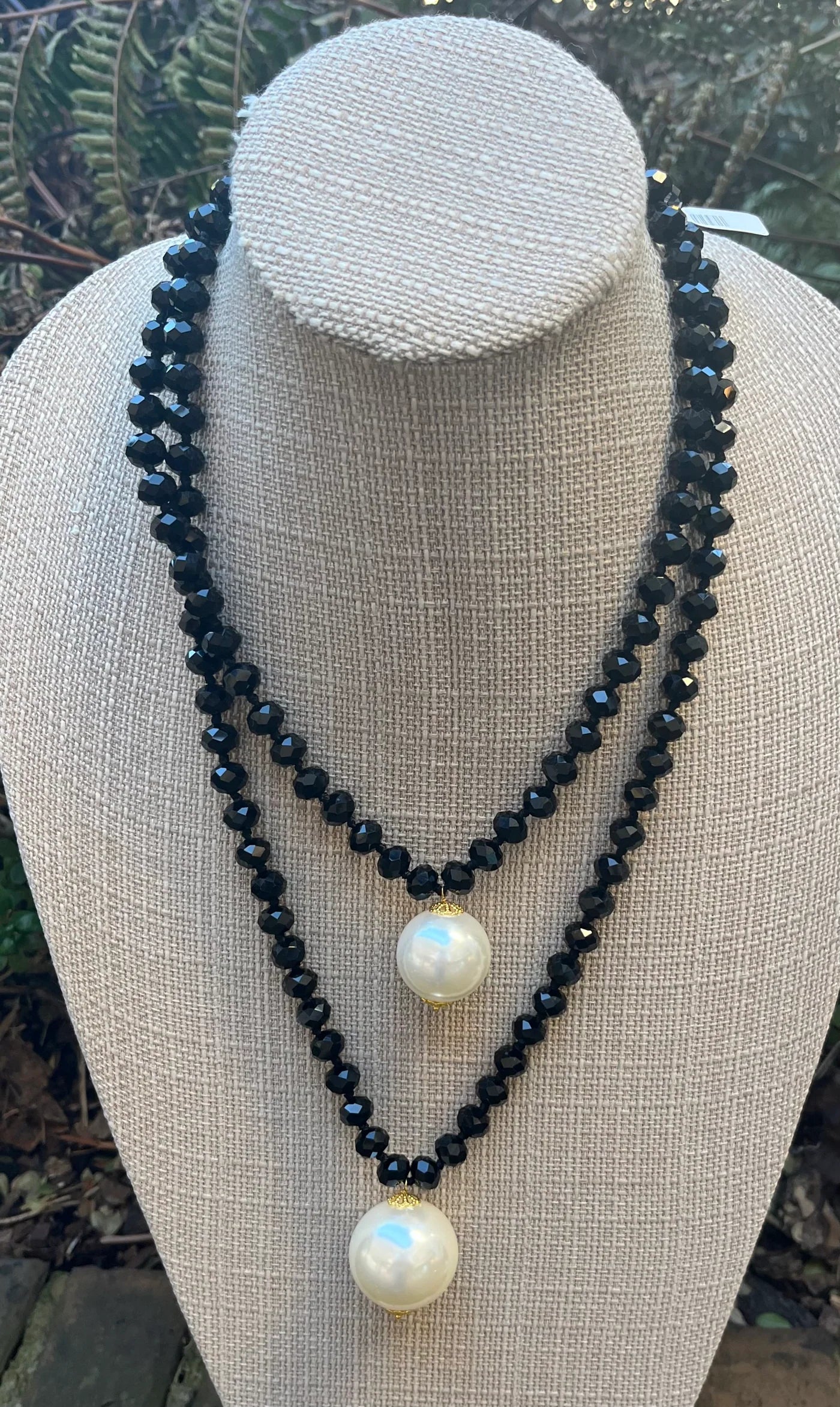Italian Crystal with Large Pearl Accents Necklace
