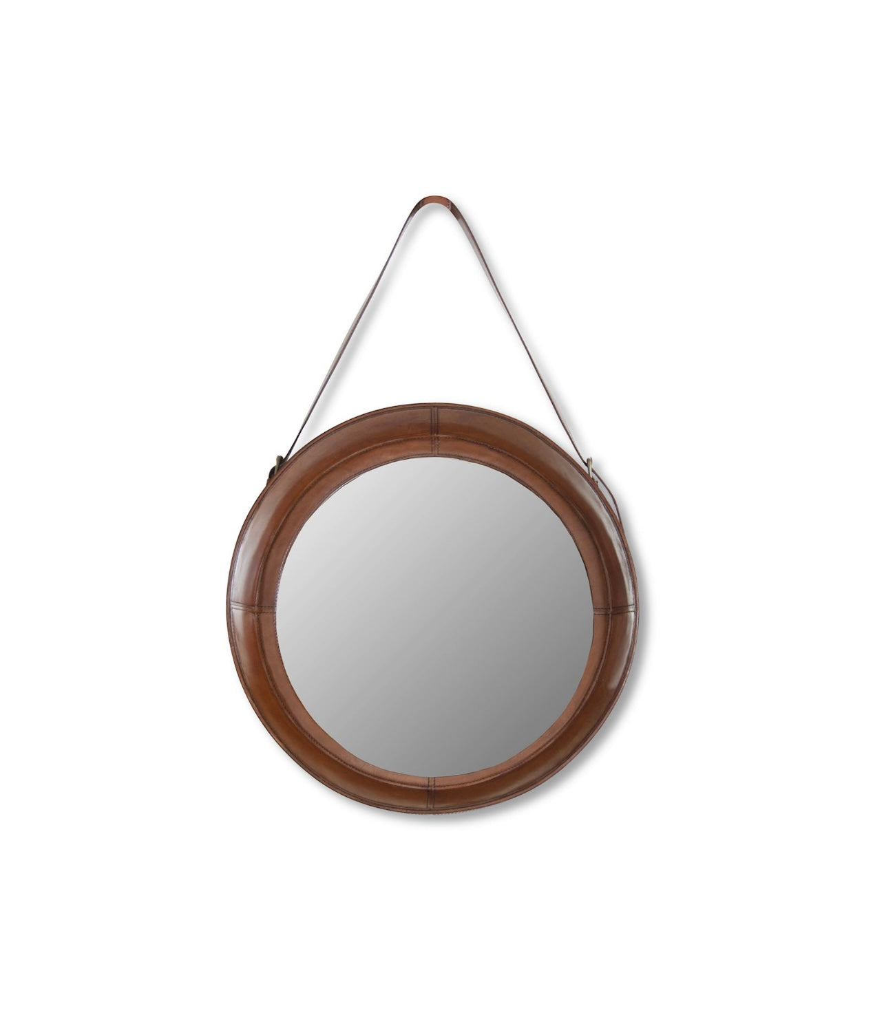 Leather Mirror on Strap, 20.5&quot;