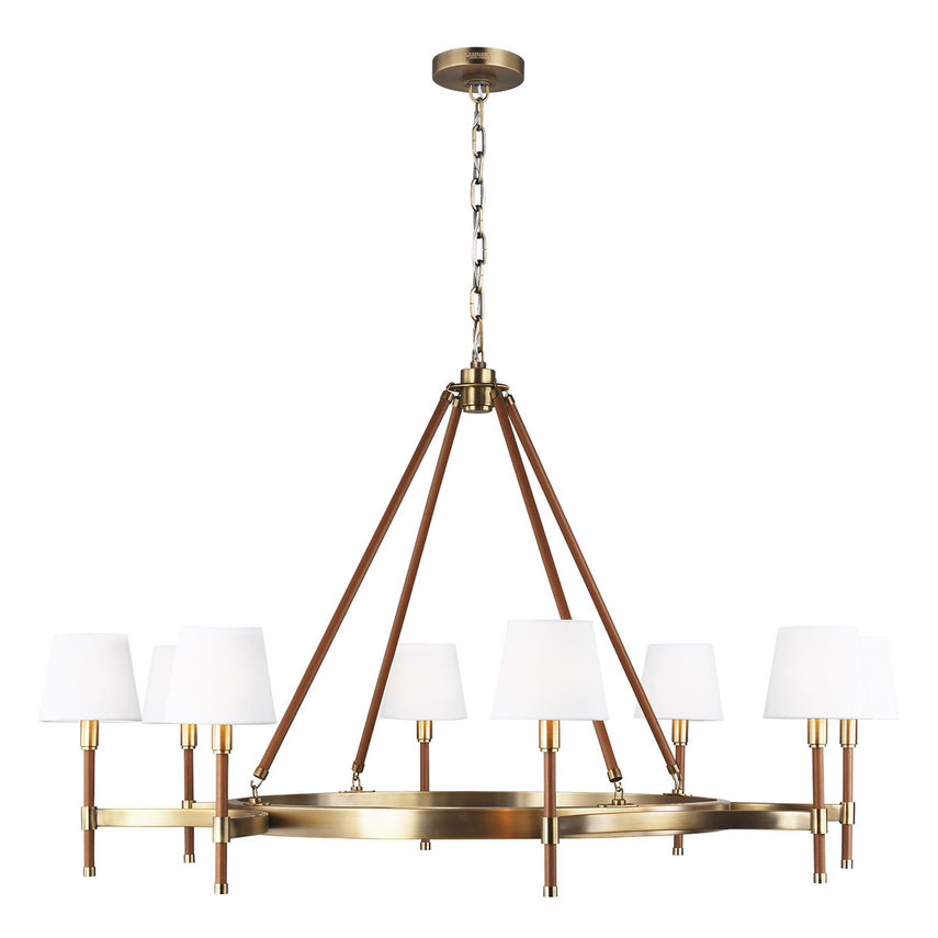 Katie Large Chandelier by Visual Comfort, Time Worn Brass