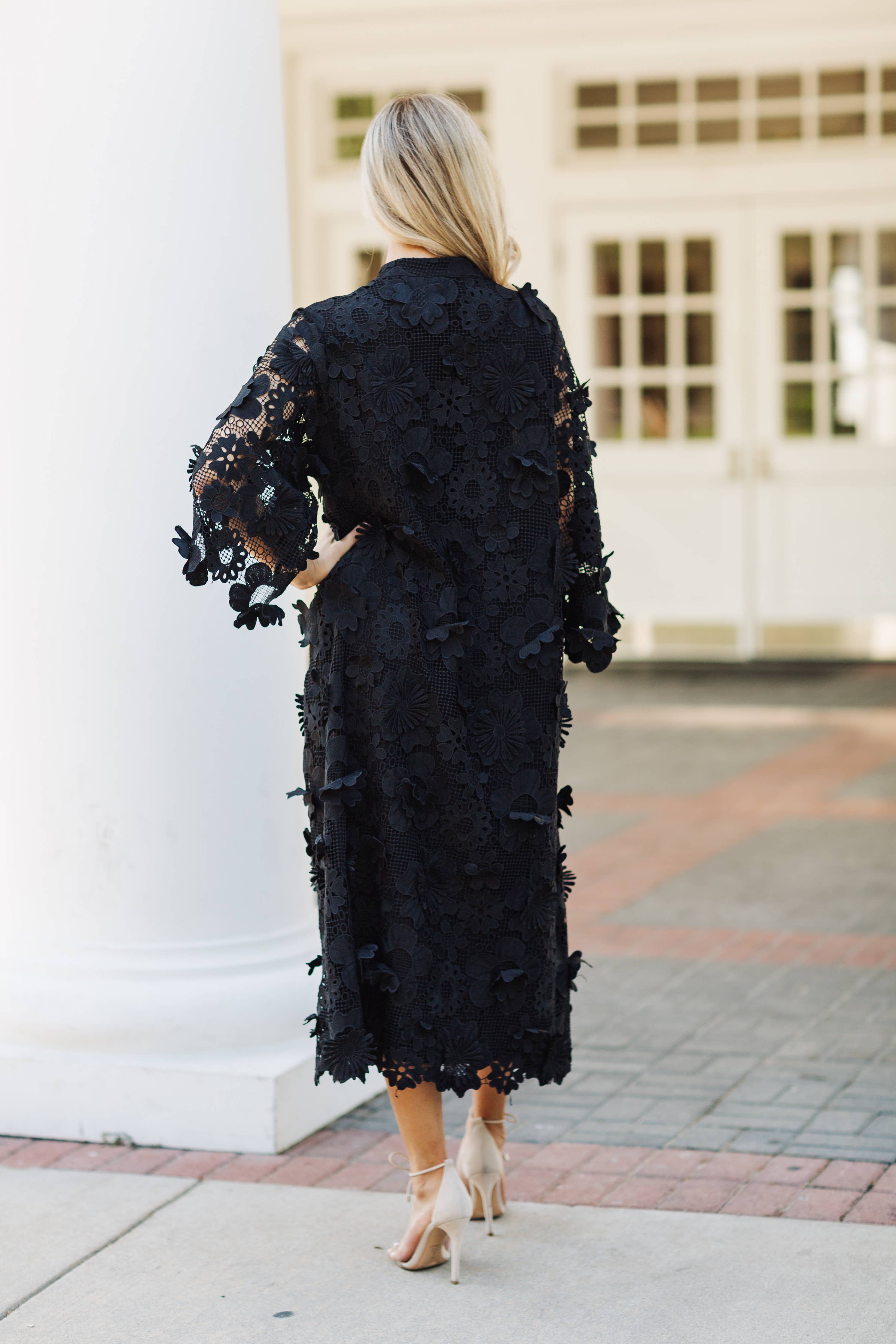 The Seraphina Black Midi Dress