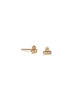 Pair Trinity Diamond 14 K Solid Gold Stud Pair