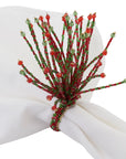Red and Green Sparkle Napkin Ring,Pair