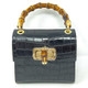 1922 Italian Leather Bag with Bamboo Handle, Available in 2 colors