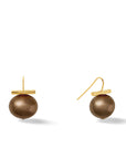 Large Pebble Pearl Earring, Gold Wire