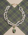Heishi Pearl & Chrysoprase Necklace