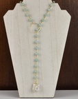 Jade & Pearl Lariat Necklace